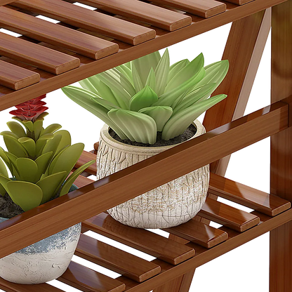 Plant Stand Outdoor Indoor Garden Wood Bamboo Shelf Folding 100CM Length - Mekamart Australia