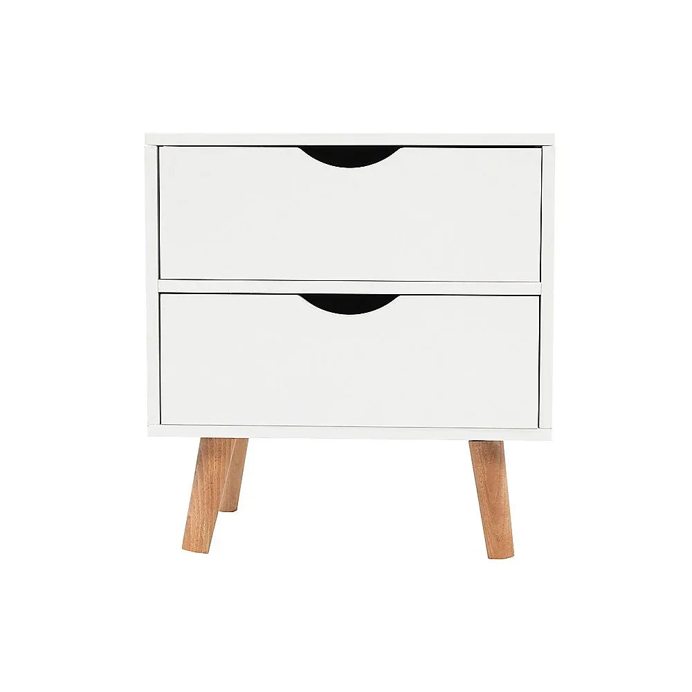 Bedside Tables Drawers Side Table Nightstand White Storage Cabinet Wood - Mekamart Australia