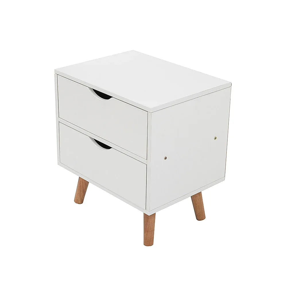 Bedside Tables Drawers Side Table Nightstand White Storage Cabinet Wood - Mekamart Australia