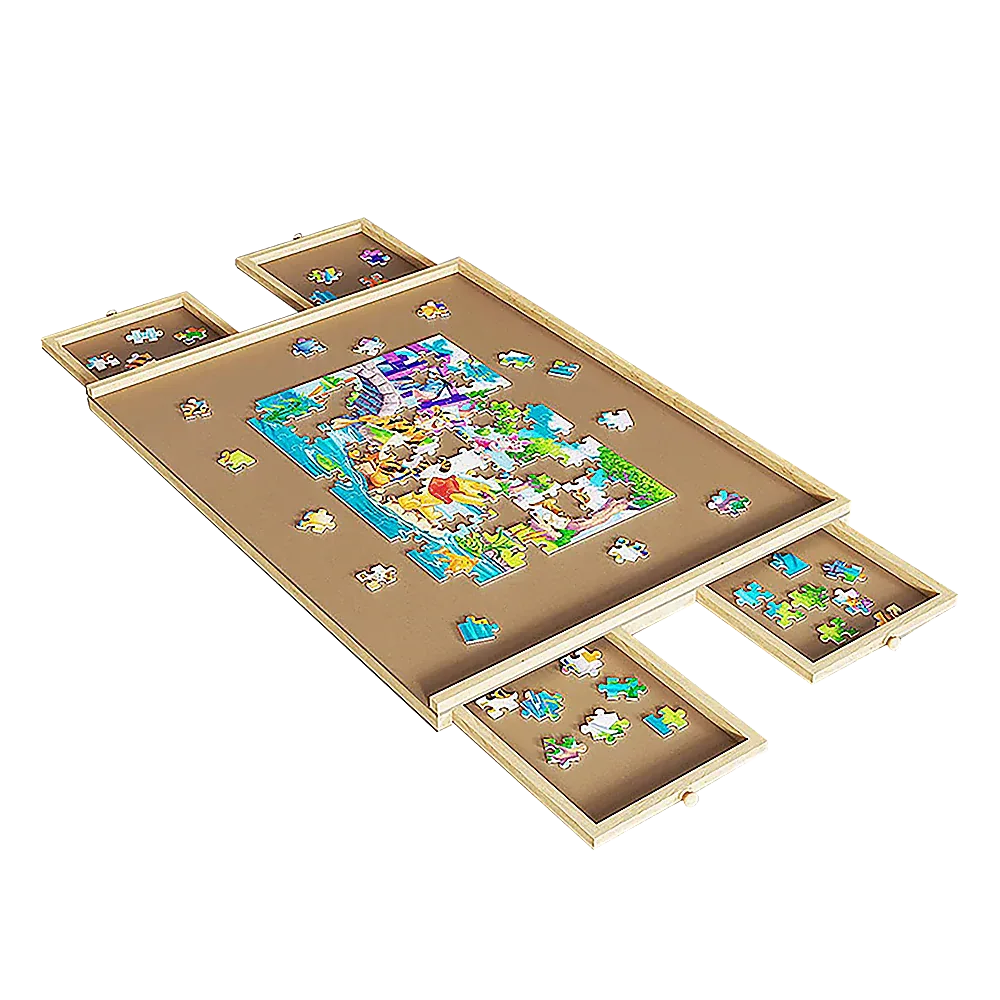 Wooden Jigsaw Puzzle Table Board Storage Table Tray Puzzle For Adult Kid - Mekamart Australia