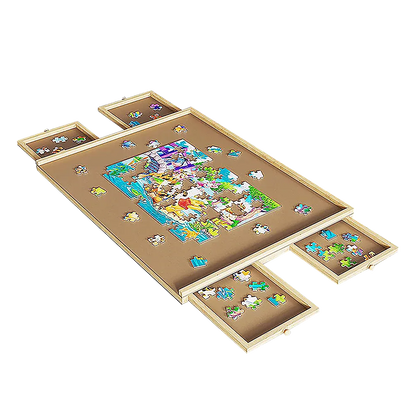 Wooden Jigsaw Puzzle Table Board Storage Table Tray Puzzle For Adult Kid - Mekamart Australia