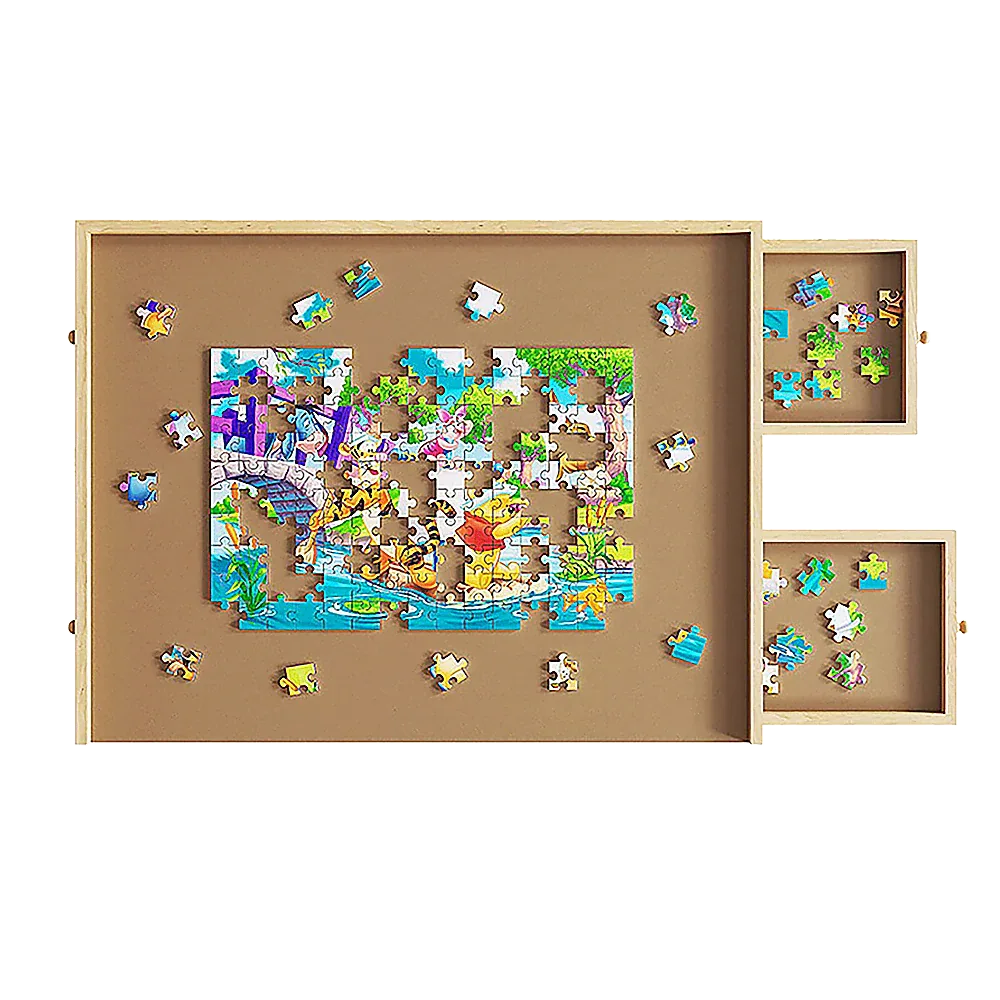Wooden Jigsaw Puzzle Table Board Storage Table Tray Puzzle For Adult Kid - Mekamart Australia