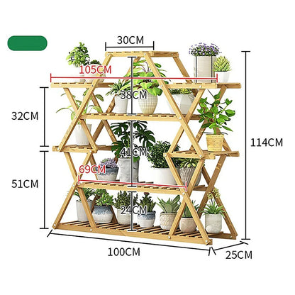 Bamboo Multilayer Flower Plant Bonsai Rack Shelf Stand Porch Lawn Patio - Mekamart Australia