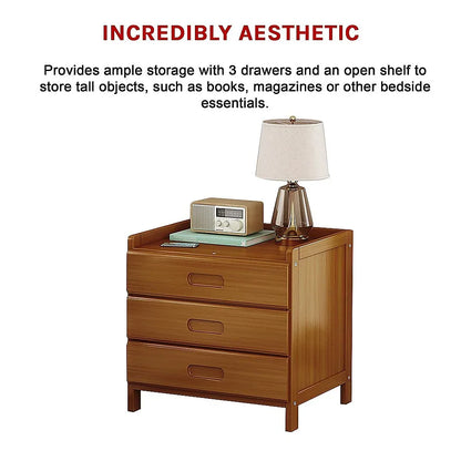 Bamboo Bedside Table Nightstand Storage Bedroom Sofa Side Stand - Mekamart Australia