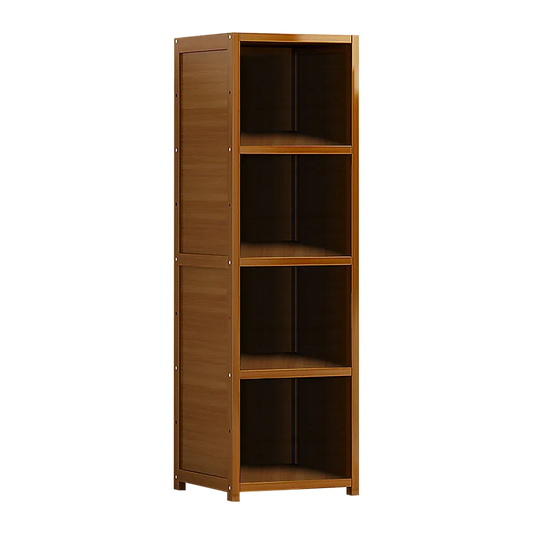Bamboo 4-Shelf Bookcase – Adjustable Display Storage Rack Stand for Living Room, Bedroom, Office or Home Organisation - Mekamart Australia