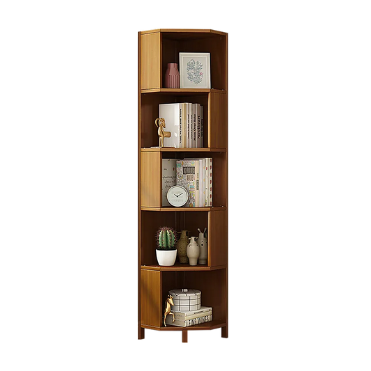 5-Shelf Corner Bookcase Industrial Bookshelf Display Storage Stand - Mekamart Australia