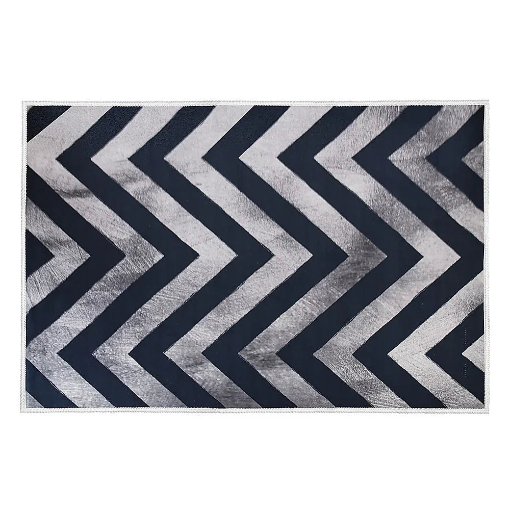 200x300cm Large Floor Blue Chevron Stripes Rug – Modern Area Carpet for Bedroom & Lounge - Mekamart Australia