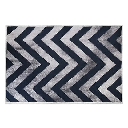 200x300cm Large Floor Blue Chevron Stripes Rug – Modern Area Carpet for Bedroom & Lounge - Mekamart Australia