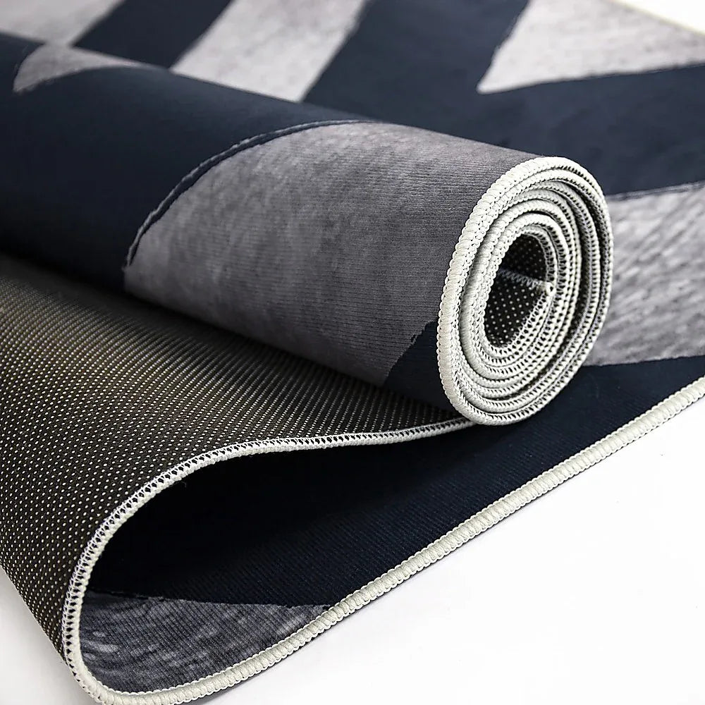200x300cm Large Floor Blue Chevron Stripes Rug – Modern Area Carpet for Bedroom & Lounge - Mekamart Australia