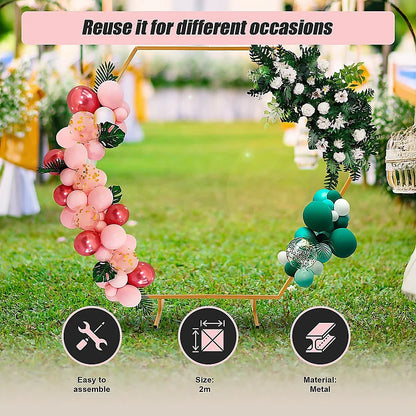 2M Wedding Hex Arch Backdrop Flower Display Stand Frame Background - Mekamart Australia