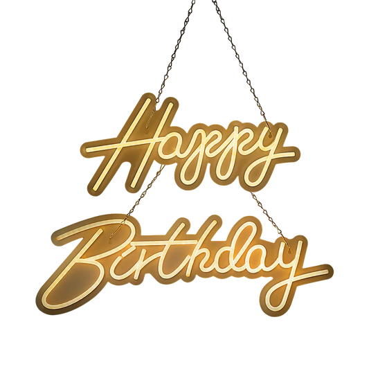 Happy Birthday Neon Sign Hanging Glowing Party Decoration - Mekamart Australia