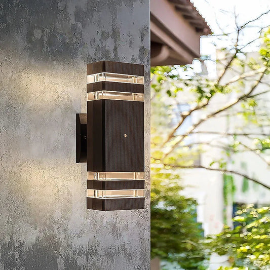 Modern 12" LED Up Down Wall Light dual Lamp Fixtures Outdoor Dusk to Dawn Sensor - Mekamart Australia