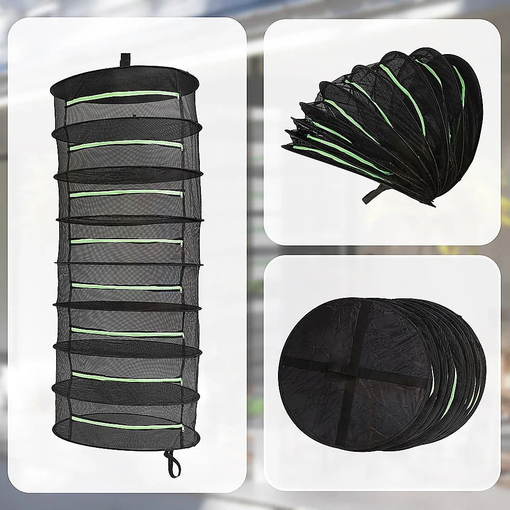 Herb Drying Rack Net 8 Layer Dryer Mesh Hanging Dryer Rack Zipper Dry Rack - Mekamart Australia