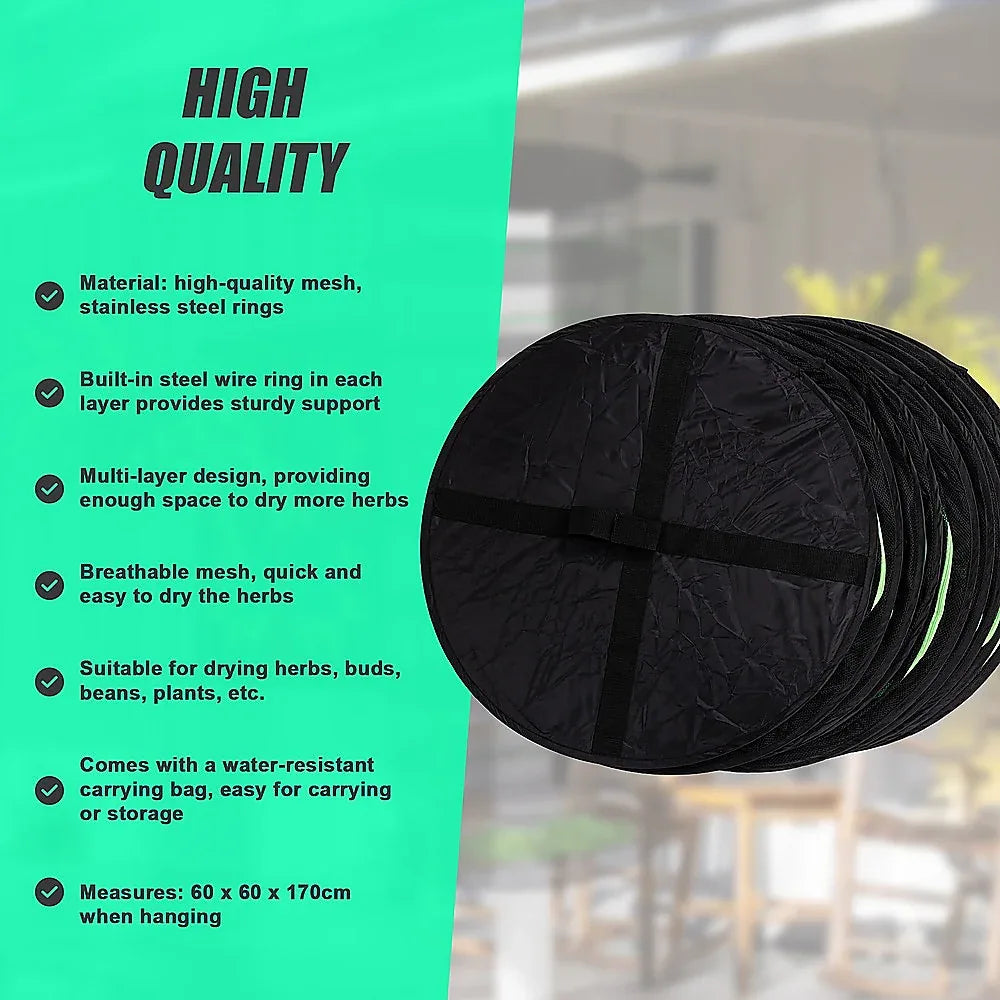 Herb Drying Rack Net 8 Layer Dryer Mesh Hanging Dryer Rack Zipper Dry Rack - Mekamart Australia