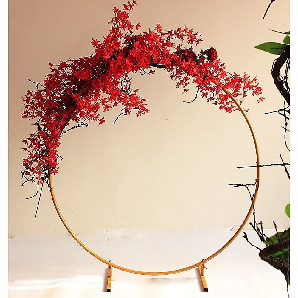 3M Gold Wedding Hoop Round Circle Arch Backdrop Flower Display Stand Frame Background - Mekamart Australia