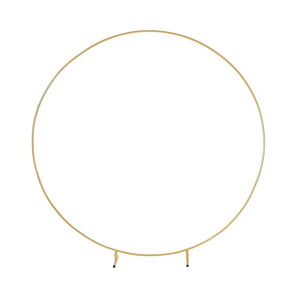 3M Gold Wedding Hoop Round Circle Arch Backdrop Flower Display Stand Frame Background - Mekamart Australia