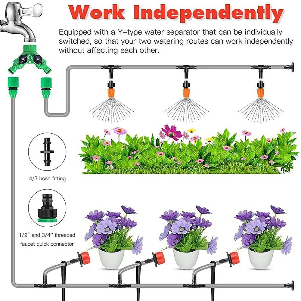 Drip Irrigation System Plant Self Garden Watering Hose Spray Kit - Mekamart Australia