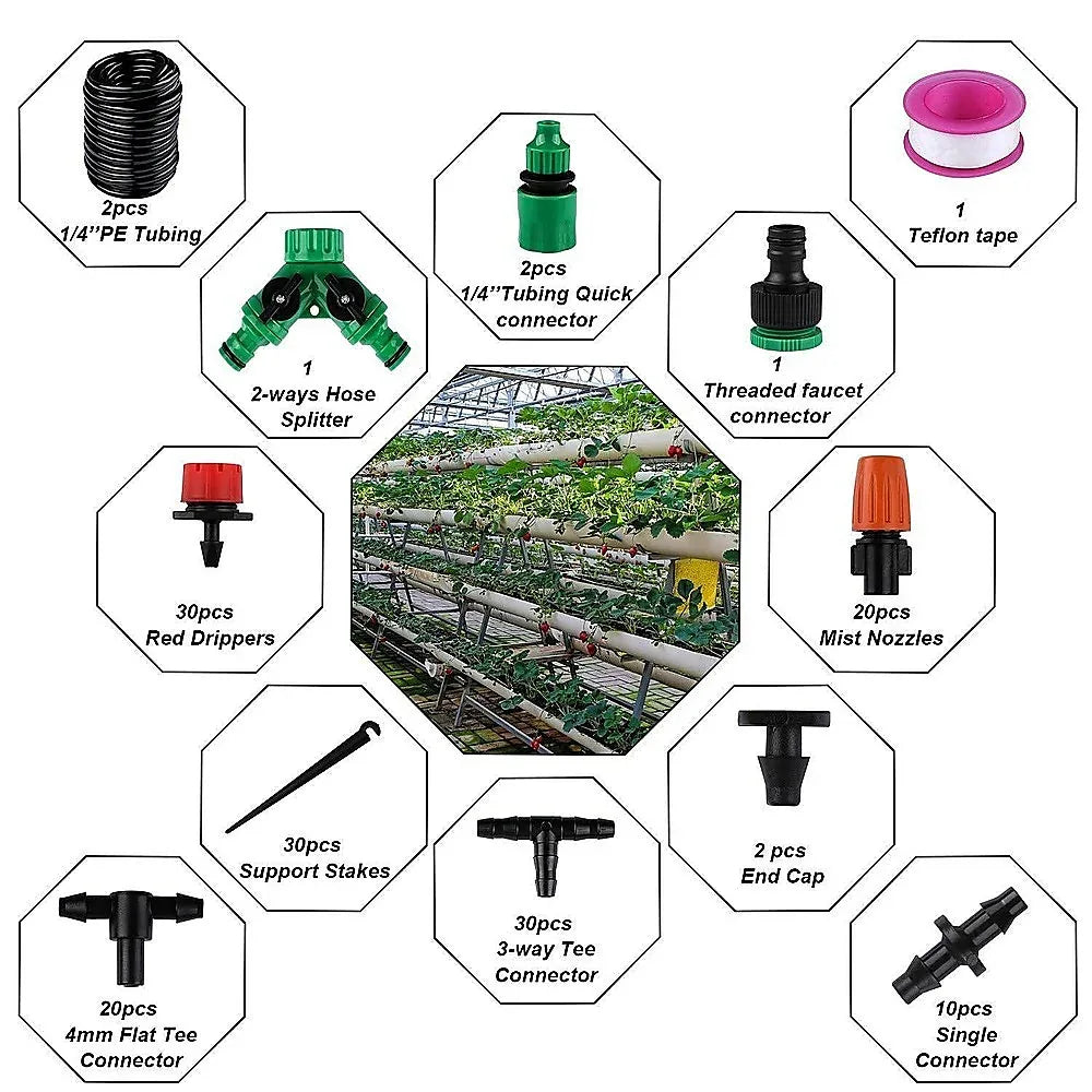 Drip Irrigation System Plant Self Garden Watering Hose Spray Kit - Mekamart Australia