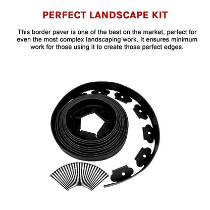 Landscape No Dig Lawn Garden Edging Kit 10m Flexible Durable Border Paver - Mekamart Australia