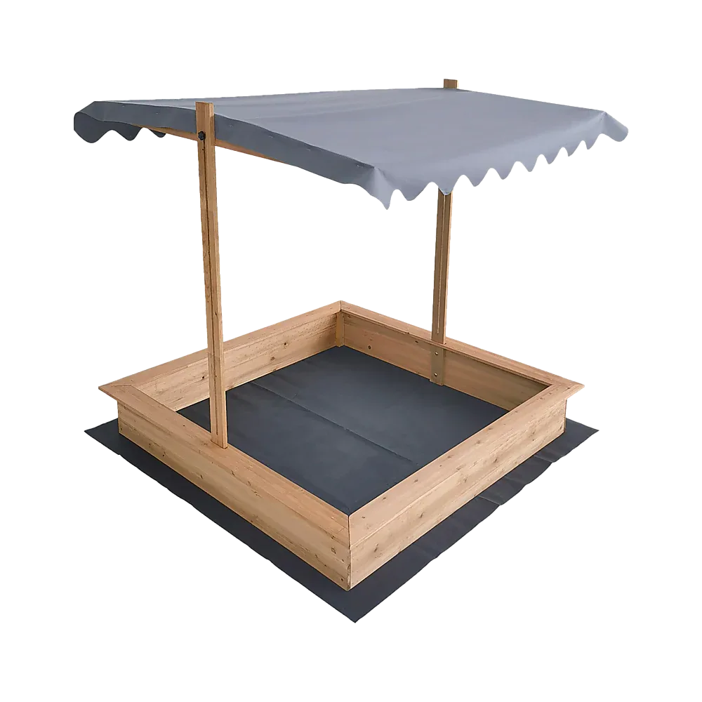 Kids Wooden Toy Sandpit with Adjustable Canopy - Mekamart Australia