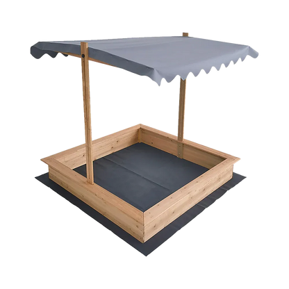 Kids Wooden Toy Sandpit with Adjustable Canopy - Mekamart Australia