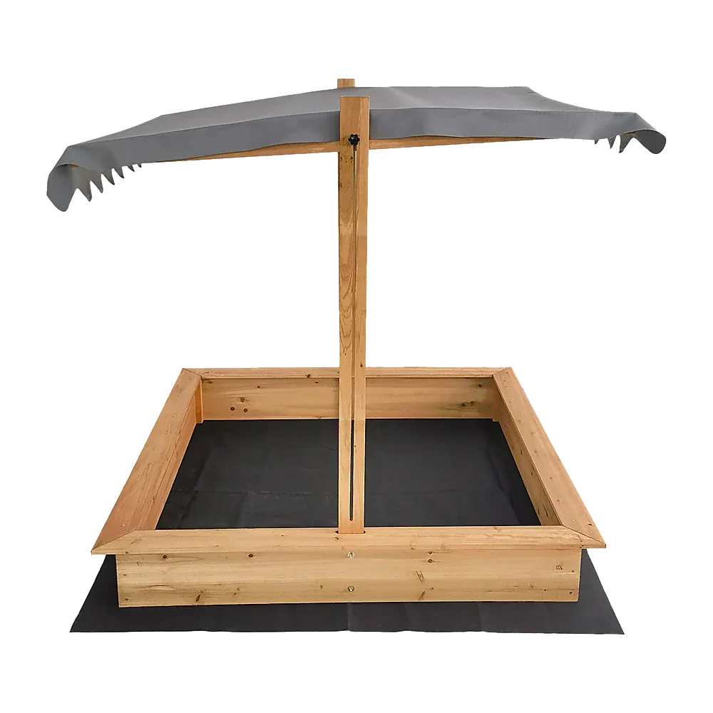 Kids Wooden Toy Sandpit with Adjustable Canopy - Mekamart Australia