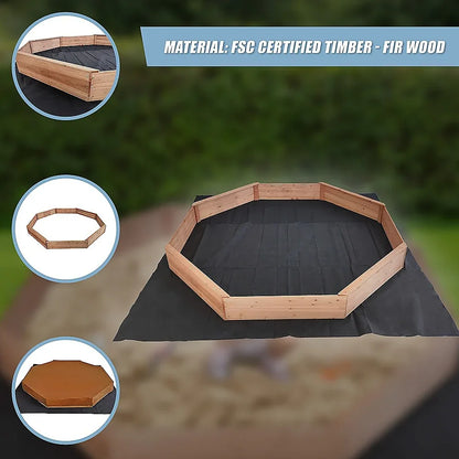 Kids Sand Pit Large Octagonal Wooden Sandpit - Mekamart Australia