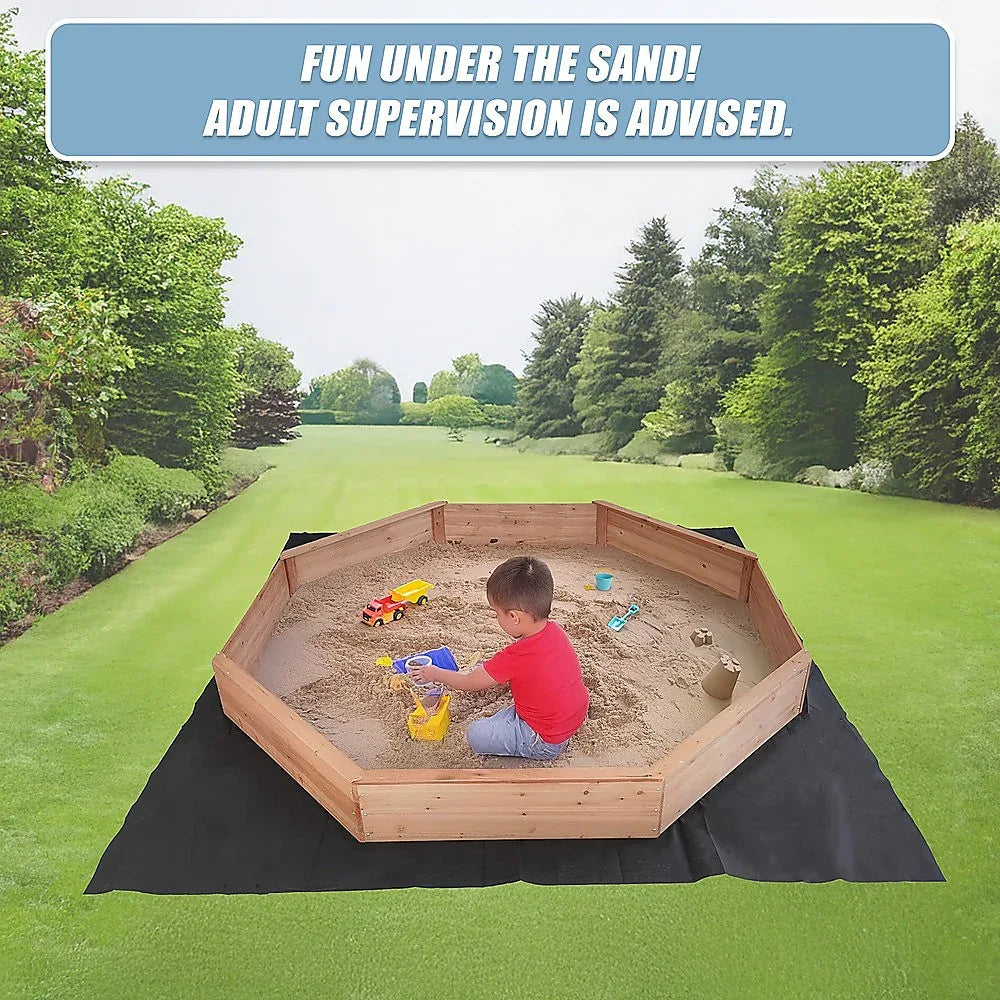 Kids Sand Pit Large Octagonal Wooden Sandpit - Mekamart Australia