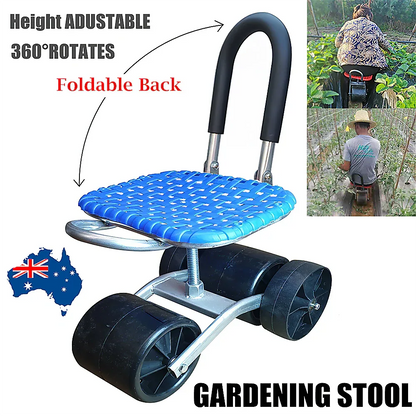 Gardening Seat Portable Height Adjustable Folding Stool Kneeling Pad - Mekamart Australia