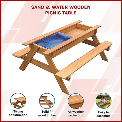 Sand & Water Wooden Picnic Table - Mekamart Australia