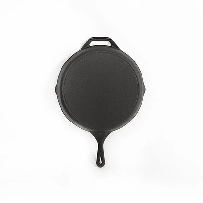 Non-stick Frying Pan Cast Iron Steak Skillet Round BBQ Grill Cookware 30cm - Mekamart Australia