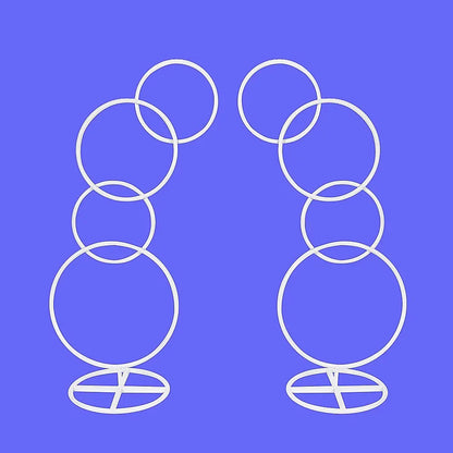 2pcs Round Wedding Arch Backdrop Rings Loops Flower Balloon Lawn Row Stand - Mekamart Australia