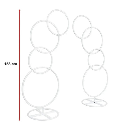 2pcs Round Wedding Arch Backdrop Rings Loops Flower Balloon Lawn Row Stand - Mekamart Australia