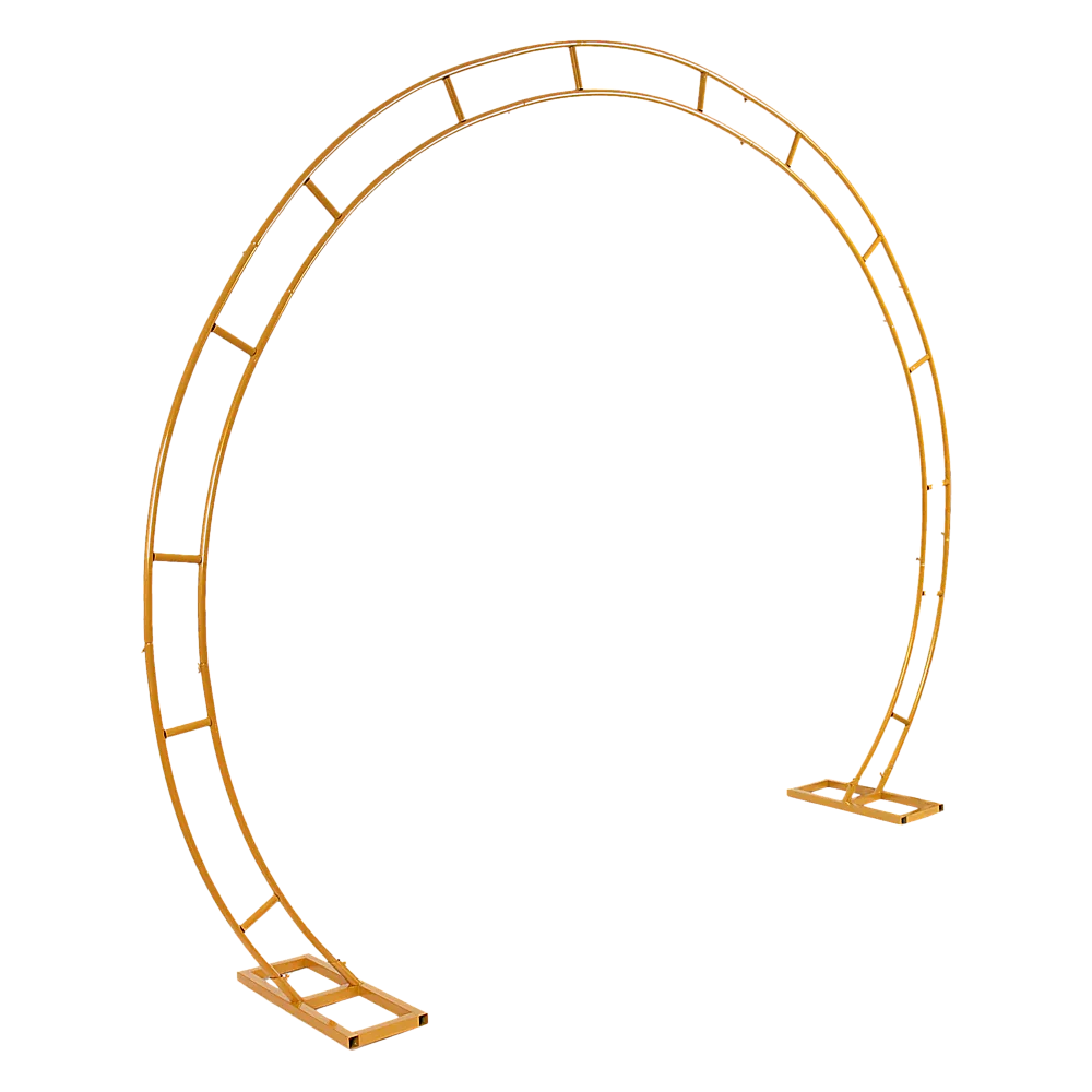 260cm Gold Metal Wedding Arch Round Balloon Birthday Party - Mekamart Australia