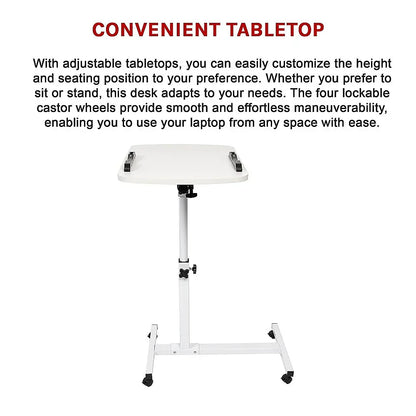 Laptop Desk Portable Mobile Computer Table Stand Adjustable Bed Study - Mekamart Australia