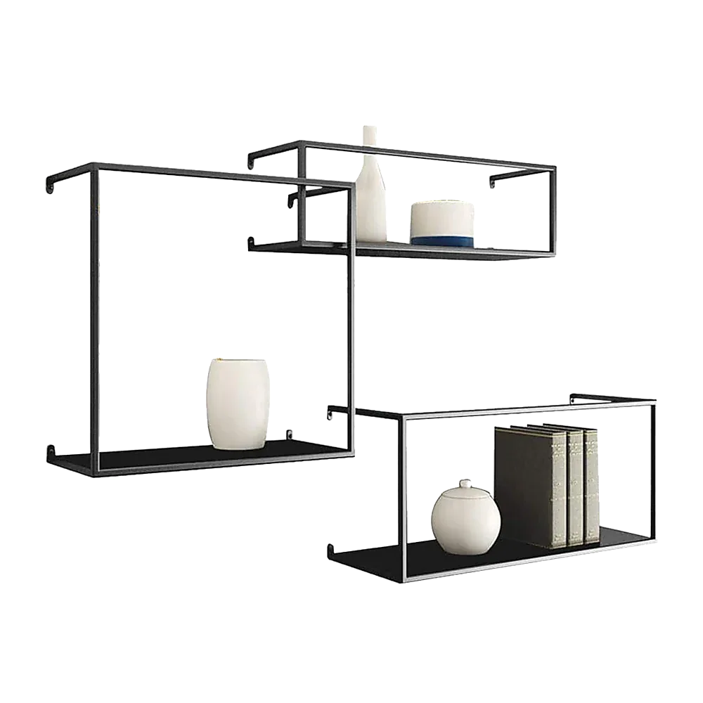 Floating Shelves Retro Industrial Ledge Black Metal Display Stand - Mekamart Australia
