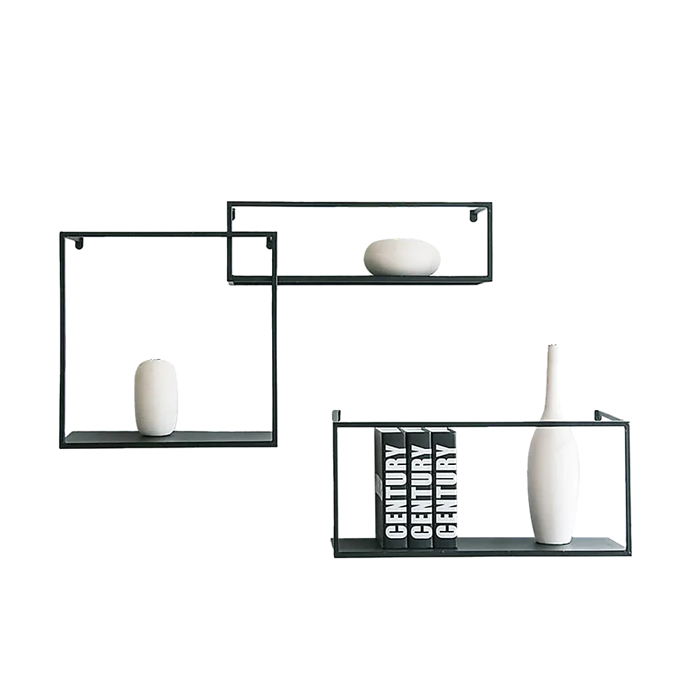 Floating Shelves Retro Industrial Ledge Black Metal Display Stand - Mekamart Australia