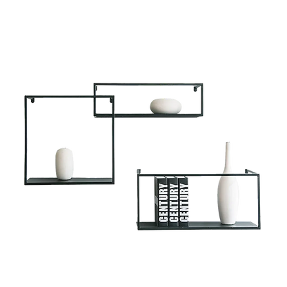 Floating Shelves Retro Industrial Ledge Black Metal Display Stand - Mekamart Australia