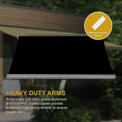 4.0m x 3.0m Retractable Folding Arm Awning Heavy Duty Full Cassette Motorised - Mekamart Australia