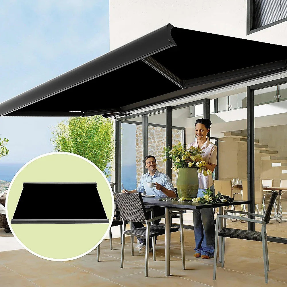 4.0m x 3.0m Retractable Folding Arm Awning Heavy Duty Full Cassette Motorised - Mekamart Australia