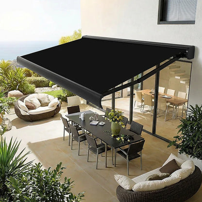 5.5m x 3.0m Retractable Folding Arm Awning Heavy Duty Full Cassette Motorised - Mekamart Australia