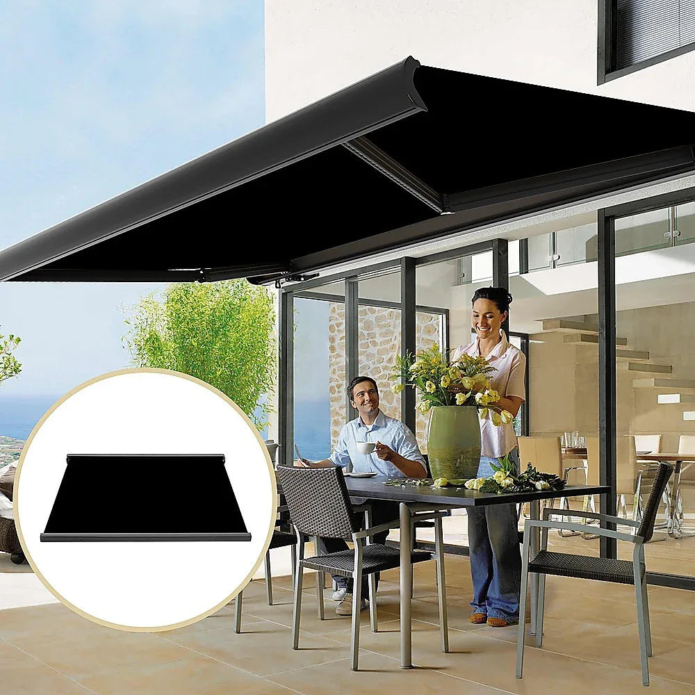 5.5m x 3.0m Retractable Folding Arm Awning Heavy Duty Full Cassette Motorised - Mekamart Australia