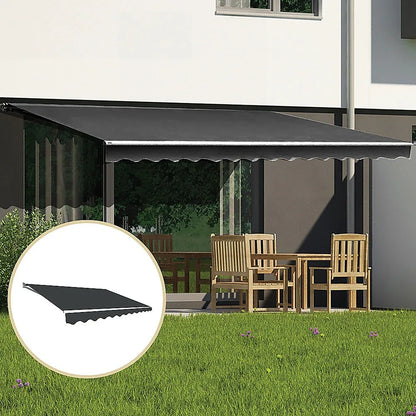 Outdoor Folding Arm Awning Retractable Sunshade Canopy Grey 3.0m x 2.5m - Mekamart Australia