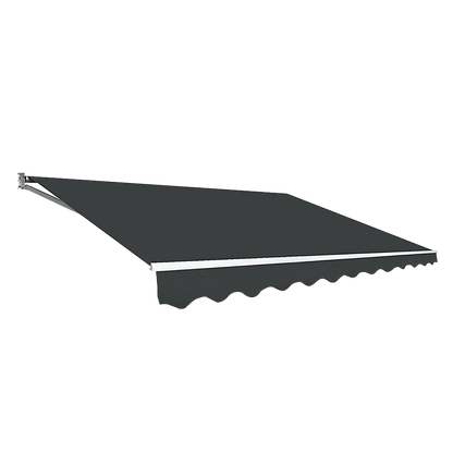 Outdoor Folding Arm Awning Retractable Sunshade Canopy Grey 3.0m x 2.5m - Mekamart Australia