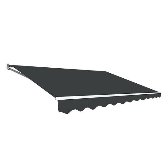 Outdoor Folding Arm Awning Retractable Sunshade Canopy Grey 3.0m x 2.5m - Mekamart Australia