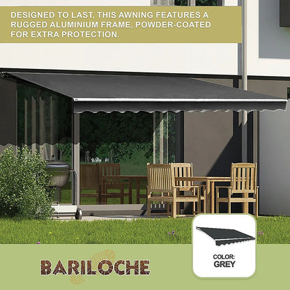 Outdoor Folding Arm Awning Retractable Sunshade Canopy Grey 3.0m x 2.5m - Mekamart Australia