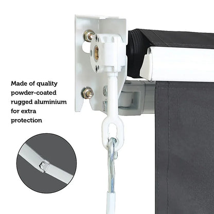 Outdoor Folding Arm Awning Retractable Sunshade Canopy Grey 3.0m x 2.5m - Mekamart Australia