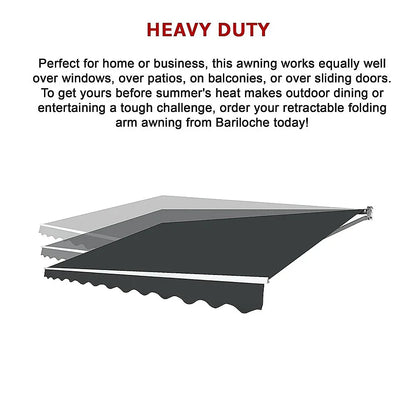 Outdoor Folding Arm Awning Retractable Sunshade Canopy Grey 3.0m x 2.5m - Mekamart Australia