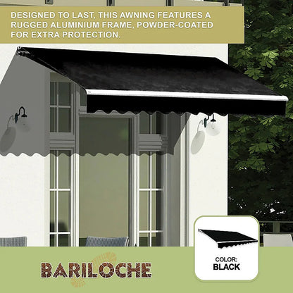 Outdoor Folding Arm Awning Retractable Sunshade Canopy Black 3.0m x 2.5m - Mekamart Australia
