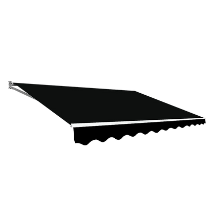 Outdoor Folding Arm Awning Retractable Sunshade Canopy Black 3.0m x 2.5m - Mekamart Australia